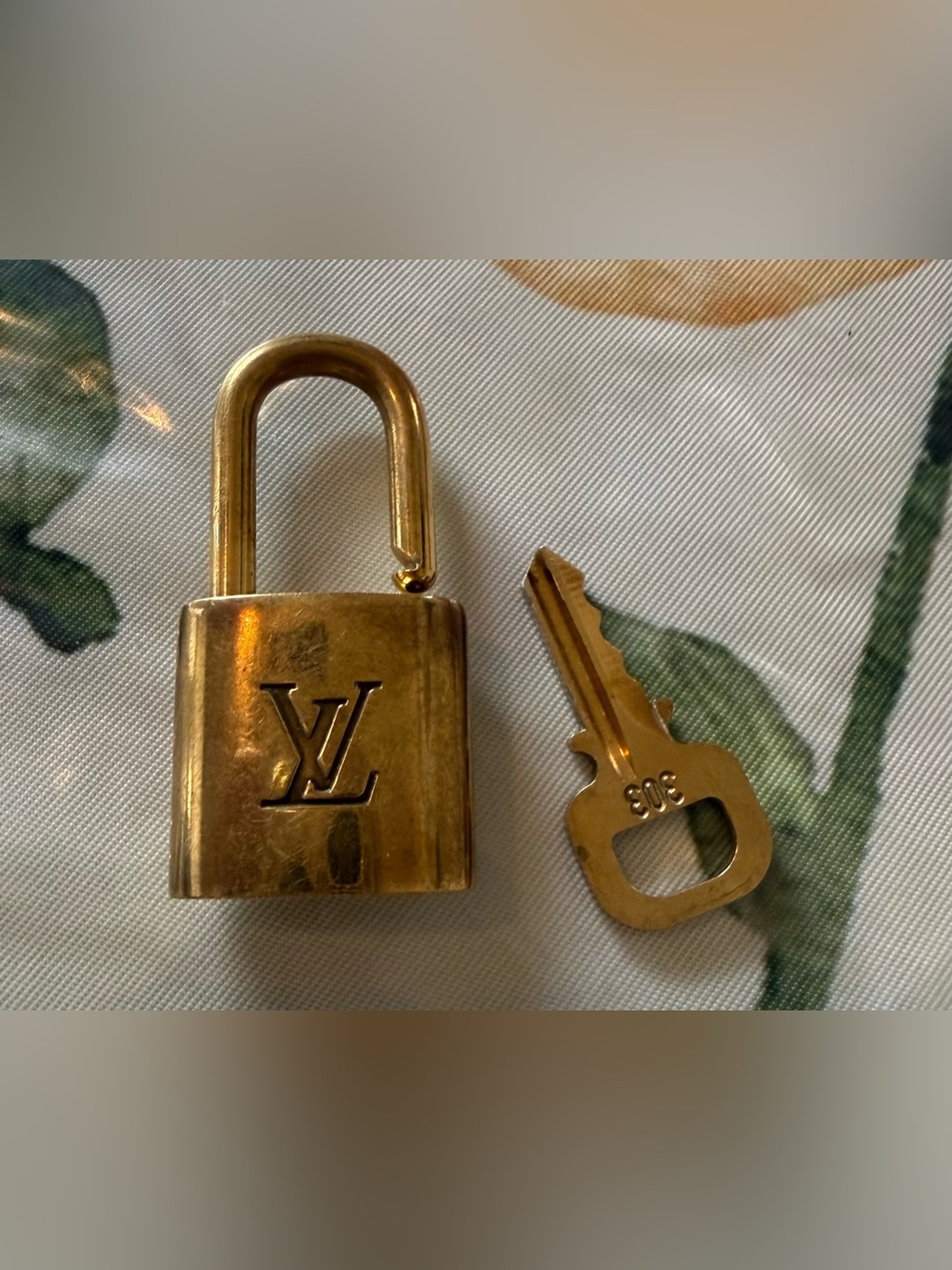Louis Vuitton Gold-tone Padlock and Key Set
